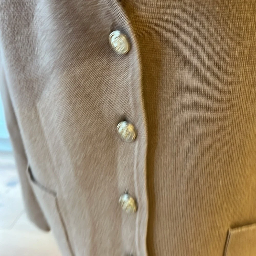 J. Crew Camel Wool Blend Cardigan with Gold Buttons - Picture 5 of 12